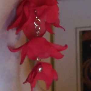 Beautiful flower petal drop earrings!